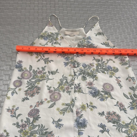 LOFT Pastel Floral Chiffon Button Front Tank Top XS - Picture 4 of 6